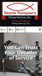 Mobile Screenshot of donniethompsonspumpservice.com